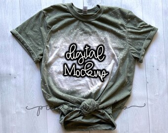 army green bleached shirt