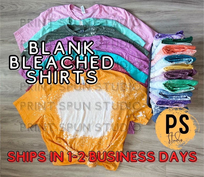 Blank Bleached T Shirt for Sublimation - Ready to Ship Shirts - Bleached Shirts - Bleached T Shirts - Bleached Shirts - Sublimation Shirts 