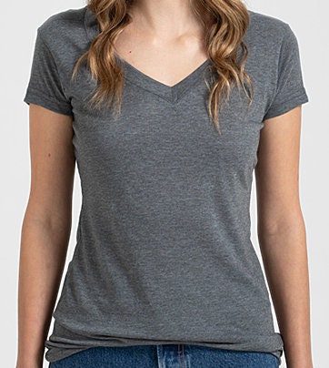 Ladies' V Neck Shirt Blanks - V Neck Polyester Blend Sublimation …