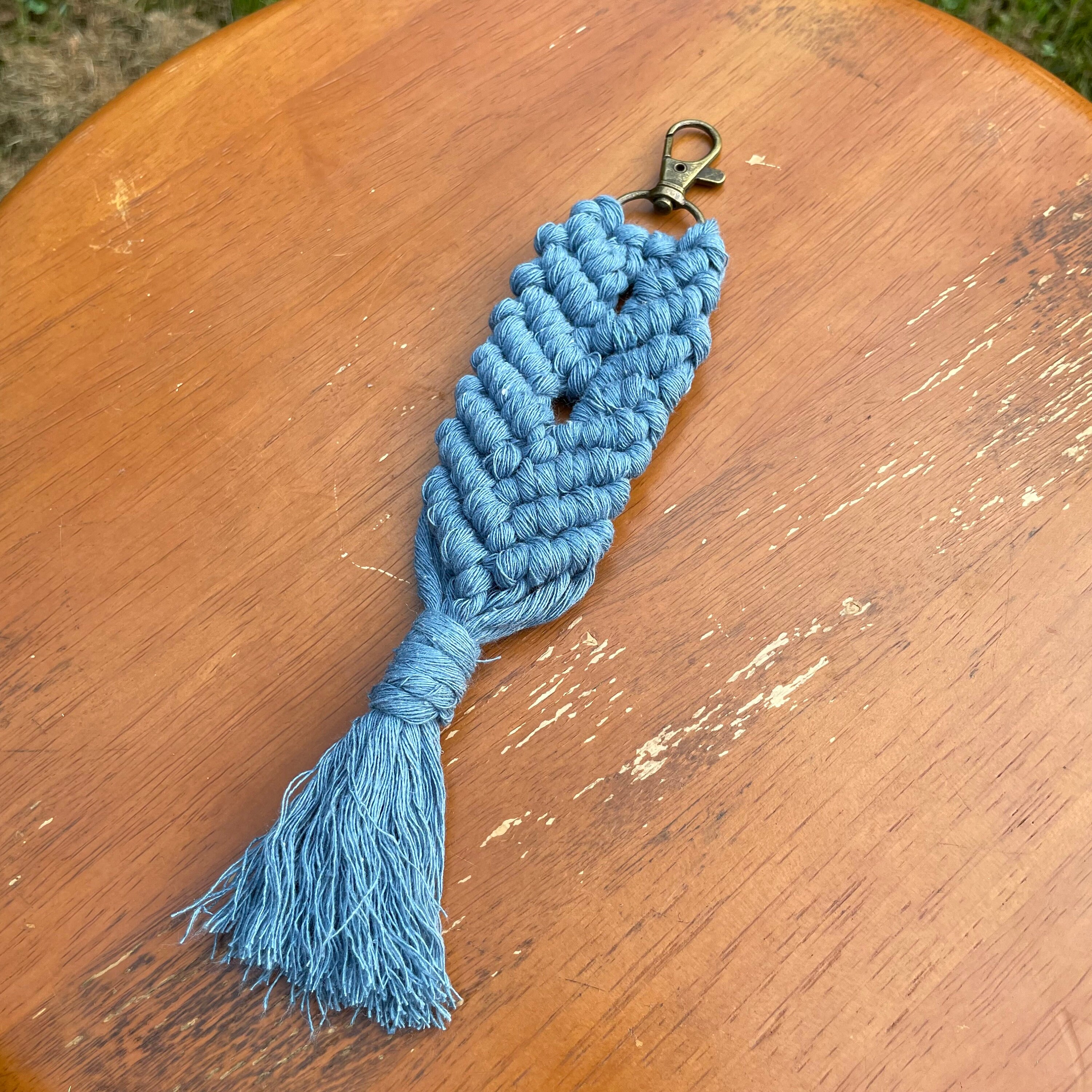 Macrame Keychain, Soft Recycled Cotton, Handmade Gift, Owl Keychain, Boho Accessory, Ecofriendly, Mu