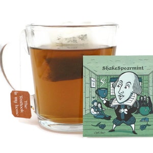 William Shakespeare Tea - ShakeSpearmint: Organic Spearmint Herbal Tea (Caffeine Free) (LiTEArary)