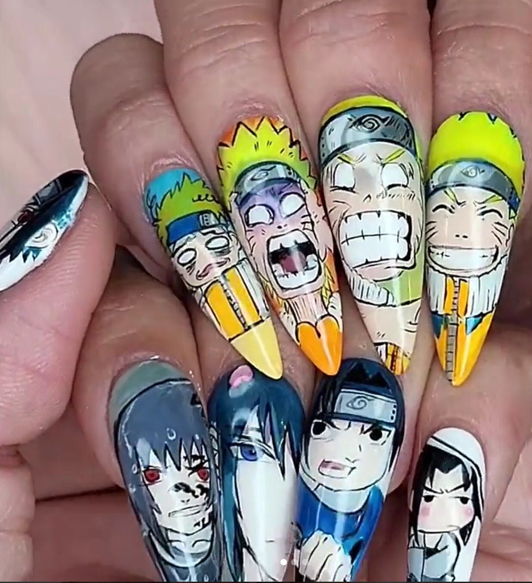 NARUTO&SASUKE Design Press on Nails Made to Order - Etsy
