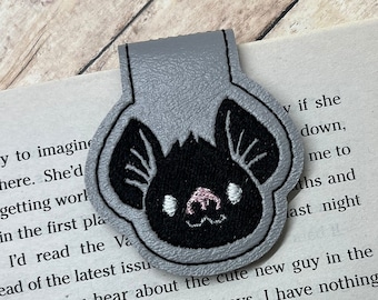 Bat Bookmark, magnetic embroidered bookmark