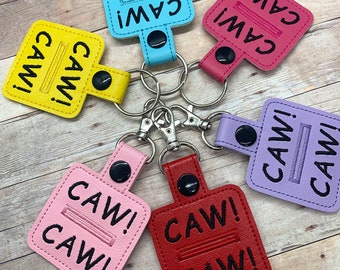 Caw! Caw! Supermarket game embroidered quarter keeper, key chain