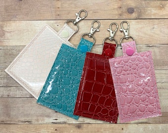 Textured Vinyl ID Badge Holder: Lobster Clasp or D Ring