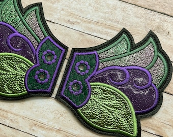Purple and green  fairy boot wings, shoe decoration