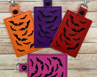 Flying Bats Embroidered Vinyl ID Badge Holder - 4 Colors