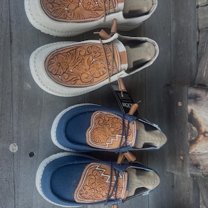 Tooled Leather Hey Dudes