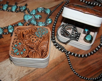 Tooled Leather Jewelry Box