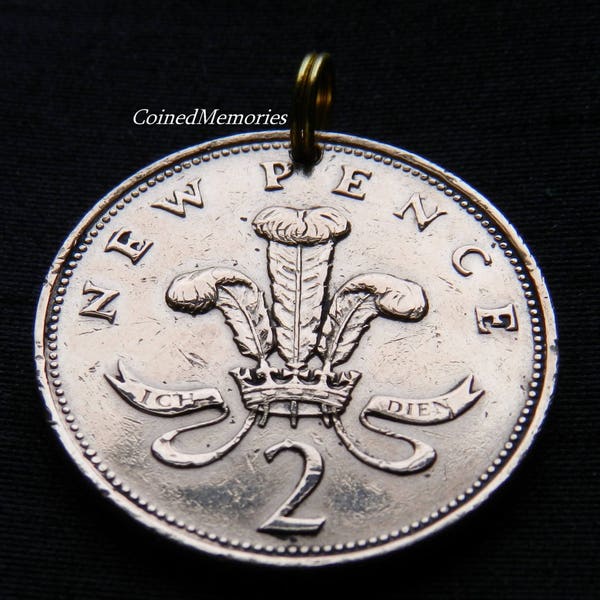 Vintage UK - 1976 - WELSH PLUMES - 50 Years Old - Genuine Coin Pendant - CM32