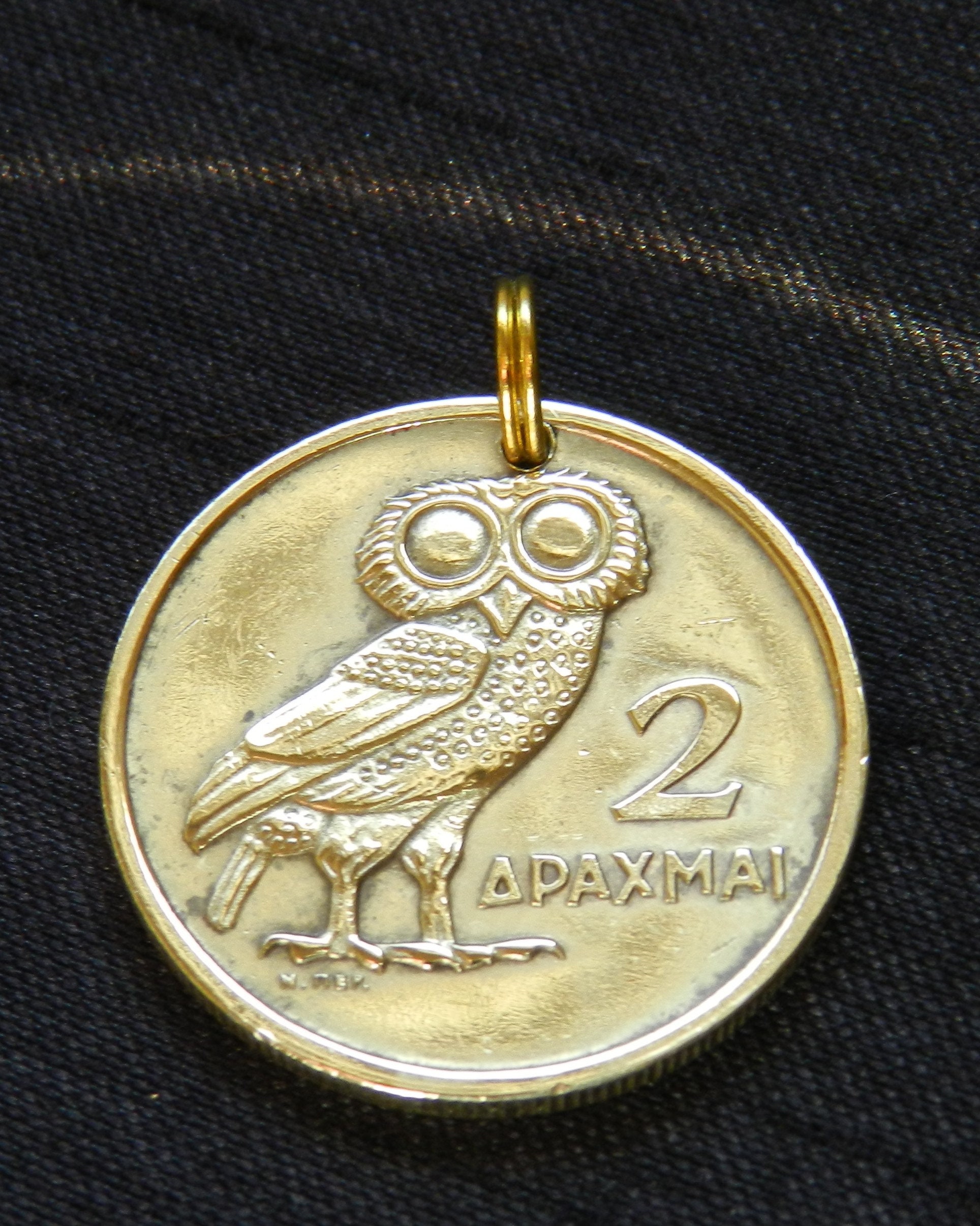 Vintage Greece - Athena's Owl of Wisdom & Phoenix Rising from the Ashes - A New Beginning - 
