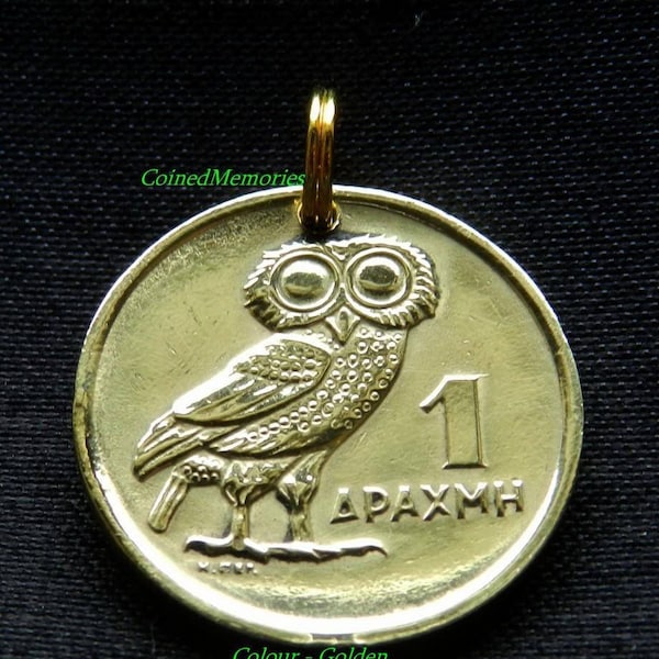 Vintage - 2 in 1 - Athena's Owl of Wisdom & Phoenix Rising from the Ashes - A New Beginning - 1973 - Genuine Coin Pendant CM16