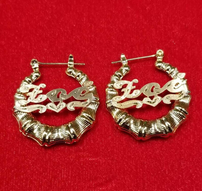 small bamboo hoop earrings