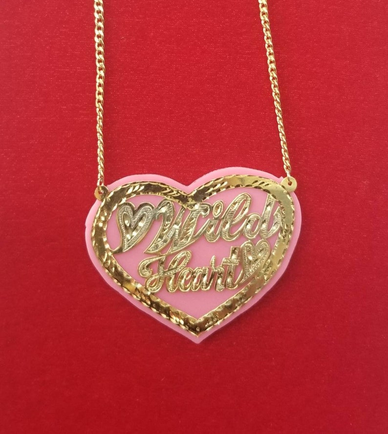 Customized Name NecklacePersonalized Heart Charm Name Plate-Name Necklace Gold Name Necklace-Gift for Her-Birthday Gifts