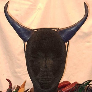 Leather Horns - Tiefling, LARP, Satyr, Demon, Cosplay, Ram, Dragon, Ren Fests, Renaissance, Medieval, Animal Ears, Taurus, Matador, Anime