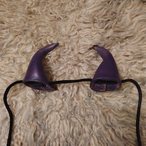 Mini Devil Horn Headband – Cute Leather Horns – Kawaii Demon Cosplay – Renaissance Festival Costume – Custom Color Fantasy Horns