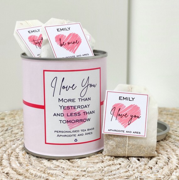 Anniversary Tea Bags With Personalised Messages Etsy