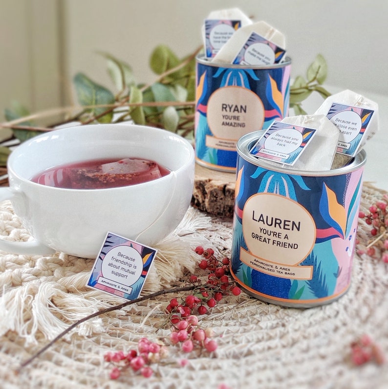 Personalised Tea Bags With Your Thoughtful Messages Keepsake Tin Eco