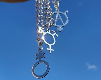 Trans Symbol Charm Necklace