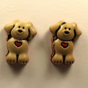 2 Puppy Buttons Shank Back Dog Buttons Animal Buttons Pupy Dog Embellishments Ruff Ruff Buttons