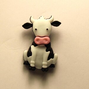 Sitting Cow Button Shank Back Cow Embellishment Cow Sewing Animal Button Farm Animal Embellishments Farm Animal Button Barnyard Button