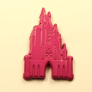 Pink Disney Castle Button Princess Castle Embellishment Shank Back
