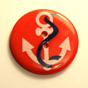 Red Anchor Button Nautical Button Anchor Embellishment Nautical Embellishment