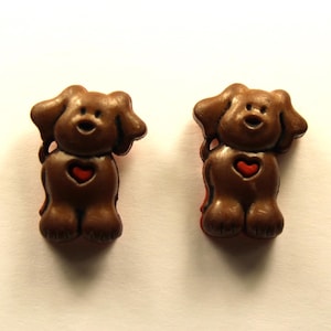 2 Puppy Buttons Shank Back Dog Buttons Animal Buttons Pupy Dog Embellishments Ruff Ruff Buttons