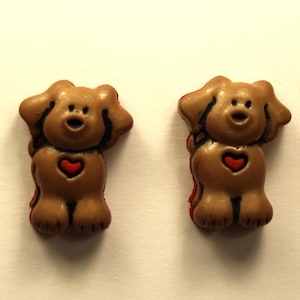 2 Puppy Buttons Shank Back Dog Buttons Animal Buttons Pupy Dog Embellishments Ruff Ruff Buttons