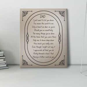 Printed Wall Art: Unique Quote Gift for Dad, Stepfather, Bonus Dad