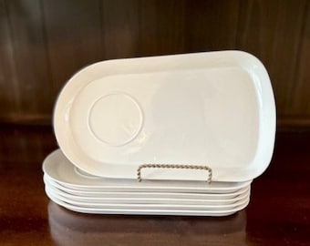 1960s Styson Ironstone Triangular Snack Plates, Atomic Era Dishware, SINGLE or SET OF 4