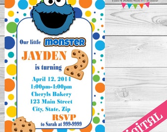 DIGITAL Cookie Monster invitation