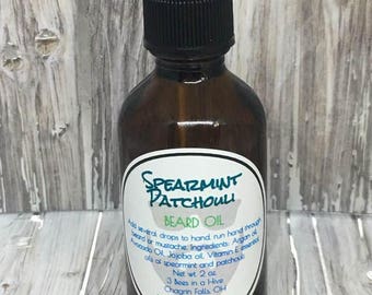 Spearmint Patchouli Beard Oil - Beard Oil, Beard Oil and Balm, Beard Oil Balm, Gifts For Him, Beard Conditioner Products,Beard Grooming Care