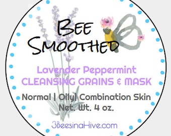 WHOLESALE ONLY Lavender Peppermint Cleansing Grains- Cleansing Grains, Face Scrub, Facial Mask, Face Cleanser, detox mask, crunchy betty