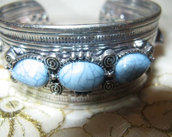 Vintage Silver? And Turquoise Bracelet/Cuff..