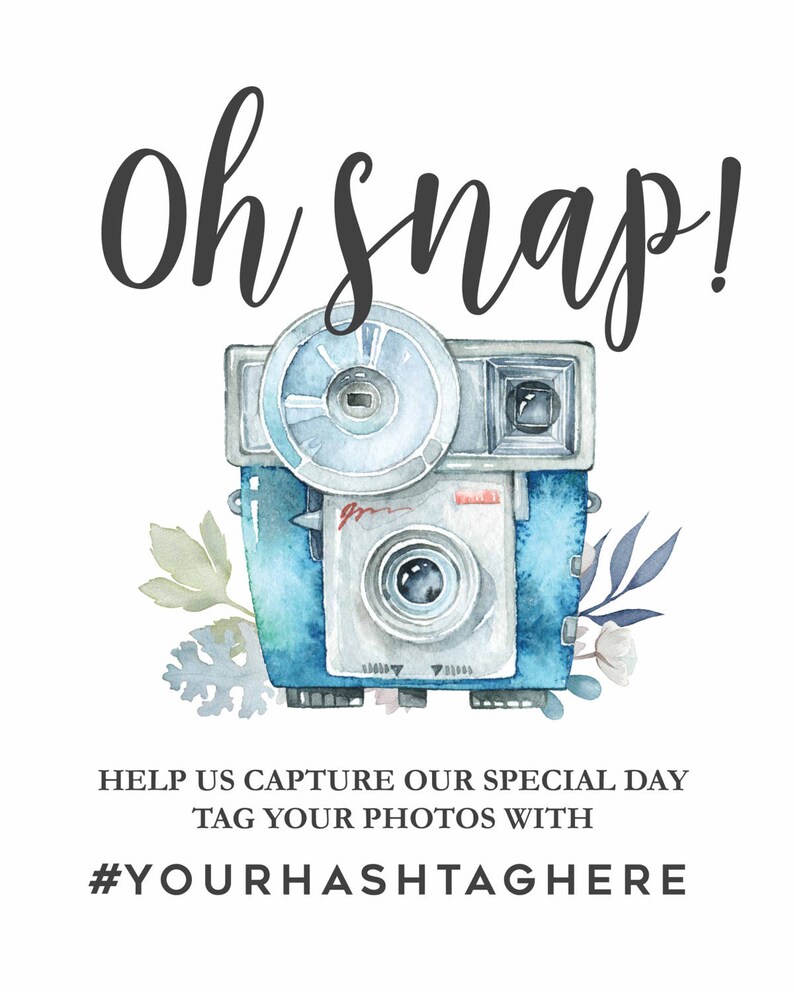 Printable and Editable Oh Snap Hashtag Sign Oh Snap Sign | Etsy