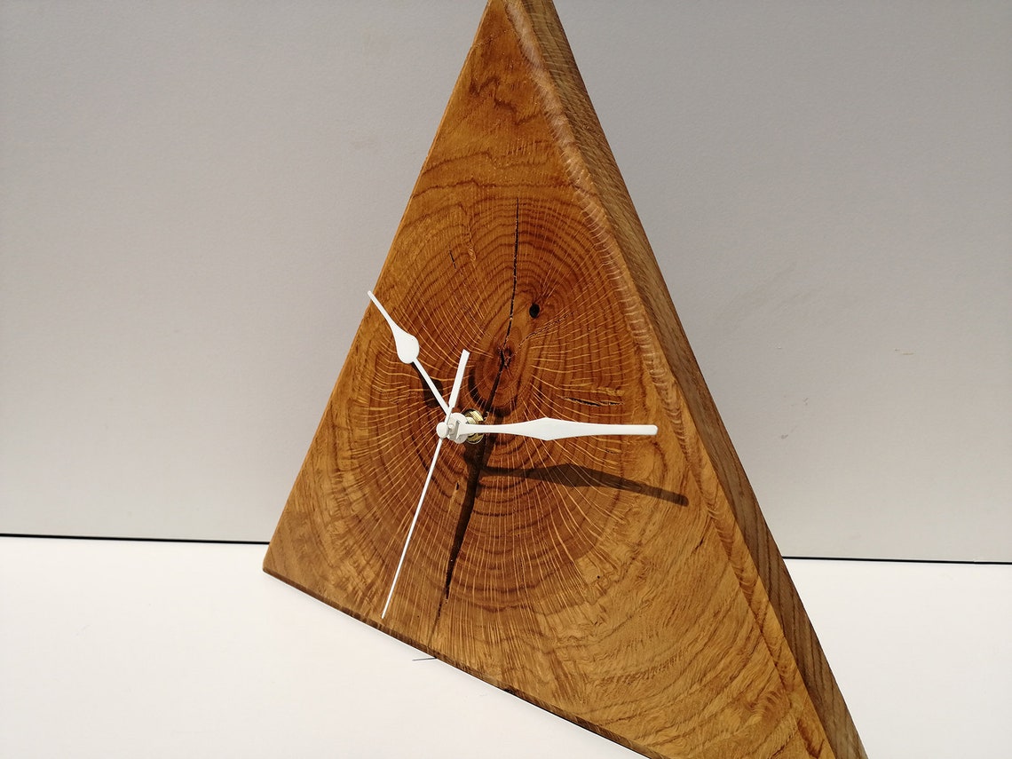 Isosceles triangle clock handmade wooden clock desk clock Etsy