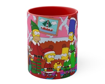 ¡Taza de café navideña de Los Simpson!