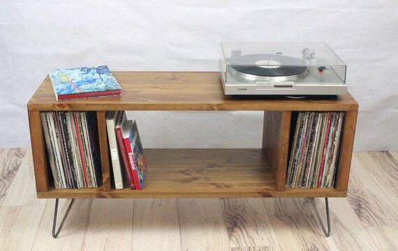 Record Player Stand Vinyl Lp Storage Cabinet Tv Stand Mid Etsy