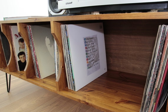 Industrial Record Player Stand Storage Record Cabinet Tv Unit Hairpin Legs