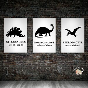 Dinosaur SET of Prints Printable wall art Dinosaur themed bedroom print Boys bedroom baby boy dinosaur nursery dinosaur quote home decor