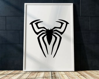 Spiderman print afdrukbare Wall Art Spider silhouet afdrukbare Wall Art Boy's slaapkamer Spiderman thema afdrukken Home decor Spiderman wand decor