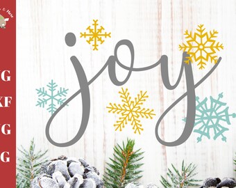 Joy svg cut file Joy with snowflakes svg cut file cute winter svg t-shirt, decal coffee cup svg Silhouette Cricut Christmas Joy to the world