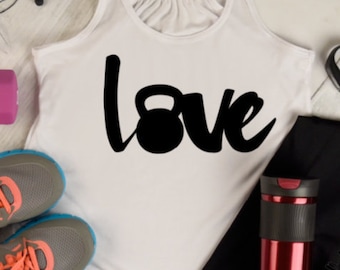 Love kettle bell svg, cut file, png jpg file, workout tank svg, gym workout shirt svg, workout top svg, fitness shirt svg, Crossfit tank svg