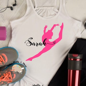 Custom Dance SVG file Custom Gymnastics svg cut file Gymnastics team tshirts con nomi Custom Dance team shirts nome svg Camera da letto parete decalcomania