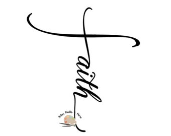 Faith svg CUT file, Faith cross svg file Christian faith and sideways cross svg for Silhouette Cameo Cricut, faith t-shirt svg DIY idea