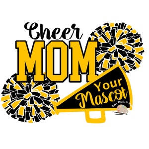 Benutzerdefinierte Cheer Mom SVG Datei Cheer Mom und Team Maskottchen Svg geschnitten Datei digitaler Download Cheer Mama Svg Cheer Megaphon Svg Cheer Pom Mütter Svg