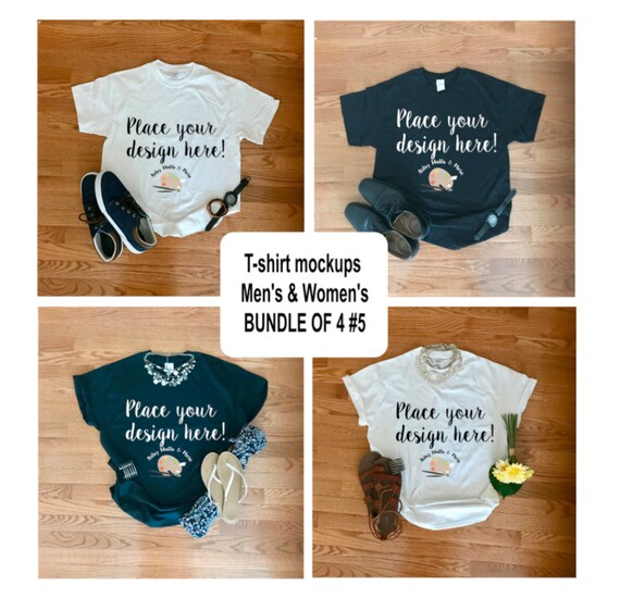 T-Shirt Mockup Bundle Mens And Womens T-Shirt Mockups With