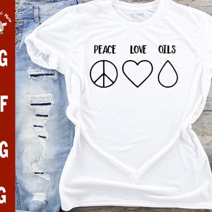 Peace Love Oils svg CUT FILE Essentiële oliën svg Doterra svg Young Living Oils svg voor muur sticker t-shirt svg Essentiële oliën citaat svg olie