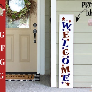 Welcome Stars Front Porch Wood Sign svg CUT FILE, porch sign svg, home decor svg